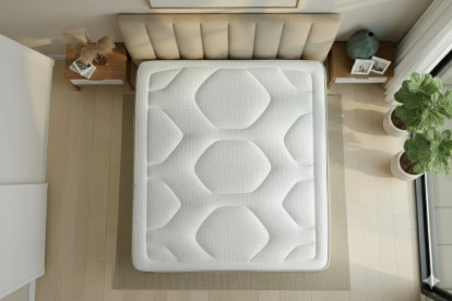 Pack lit complet 160x200 cm - Matelas + 2 Sommiers Blancs + 2 oreillers + Couette - Le Cosy