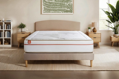 Ensemble Matelas Sommier 200x200 cm - Sommier Beige (en kit) - Le Paisible