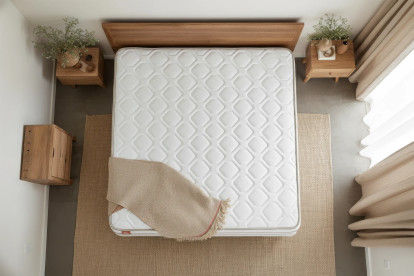 Ensemble Matelas Sommier 200x200 cm - Sommier Blanc (en kit) - Le Doux