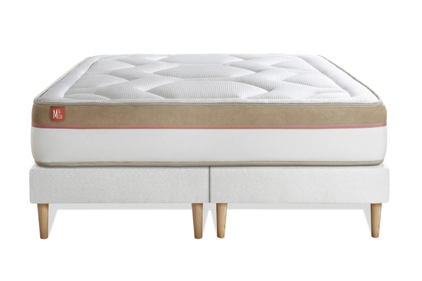 Ensemble Matelas Sommier 180x200 cm - 2 Sommiers Blanc - Le Cosy