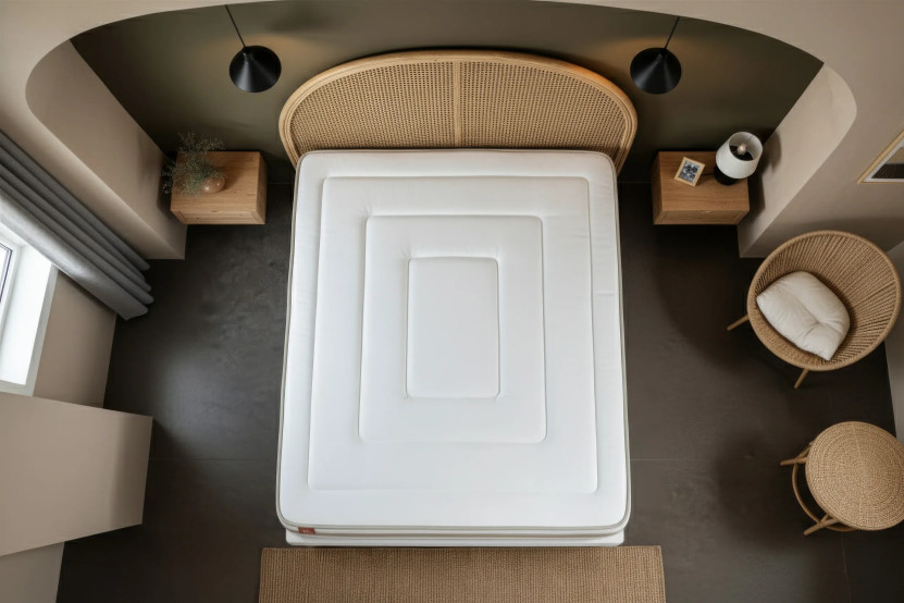 Ensemble Matelas Sommier 160x200 cm - Sommier Blanc (déjà monté) - Le Raffiné