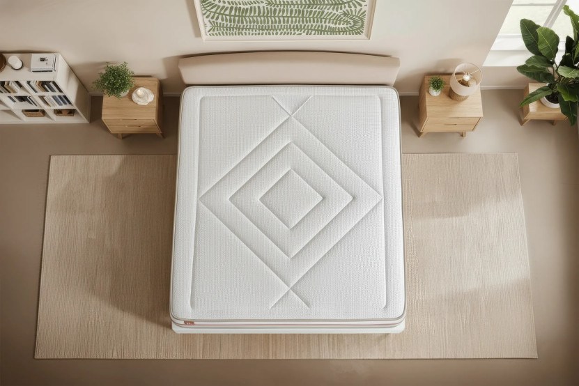 Ensemble Matelas Sommier 160x200 cm - Sommier Beige (déjà monté) - Le Paisible