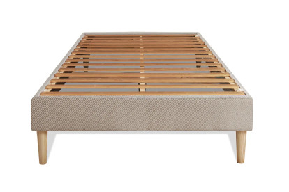 Ensemble Matelas Sommier 90x190 cm - Sommier Beige (en kit) - Le Tendre
