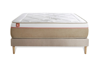 Ensemble Matelas Sommier 180x200 cm - Sommier Beige (en kit) - Le Soyeux