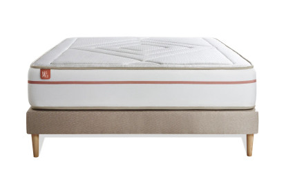 Ensemble Matelas Sommier 140x190 cm - Sommier Beige (en kit) - Le Paisible