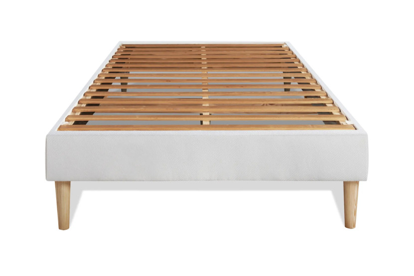 Ensemble Matelas Sommier 90x200 cm - Sommier Blanc (en kit) - Le Paisible